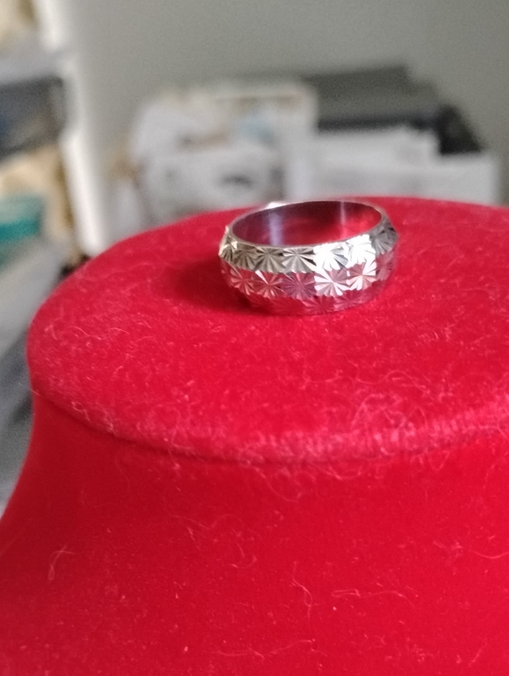 Sterling Silver Floral-Engraved Band Ring - Picture 2 of 6